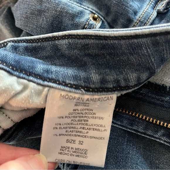 Modern American Soho Crop High Rise Mid Blue Jeans Size 32 - Picture 12 of 17